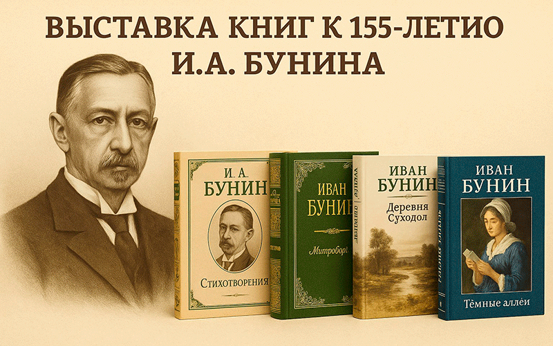 155 лет великому писателю: в библиотеке открылась выставка книг И.А. Бунина